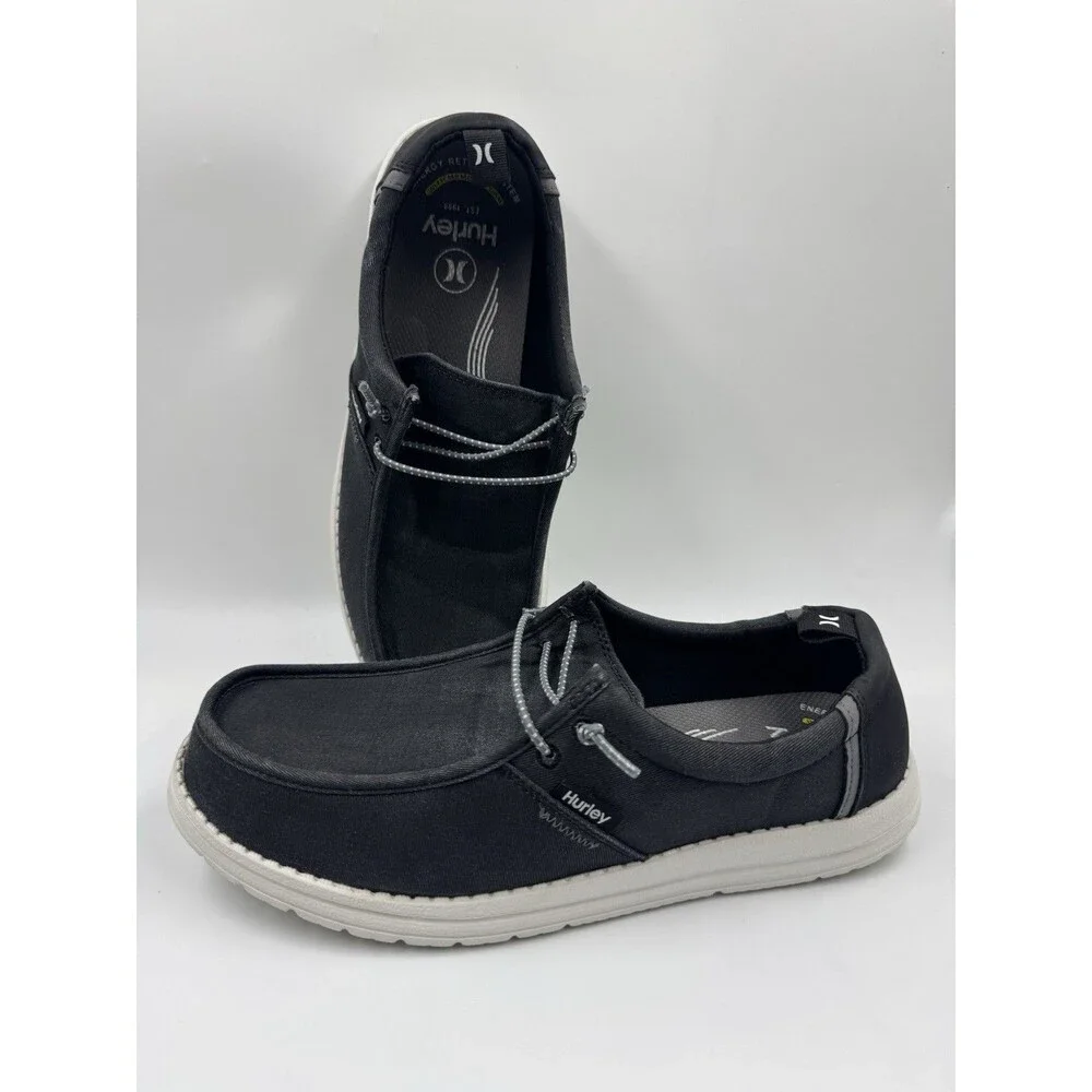 Hurley Laguna Men's Casual Slip on Shoes Memory Foam Black Size 9.5